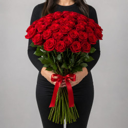 51 красная роза 100 см